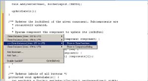 source code navigation through context menu